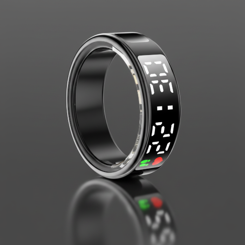 Smart ring from My Store, sleek silver design for unlocking your potential with wearable technology.