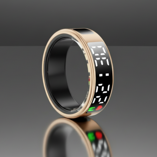 Smart ring by My Store in silver finish, designed to unlock your potential with sleek, modern style and advanced technology.